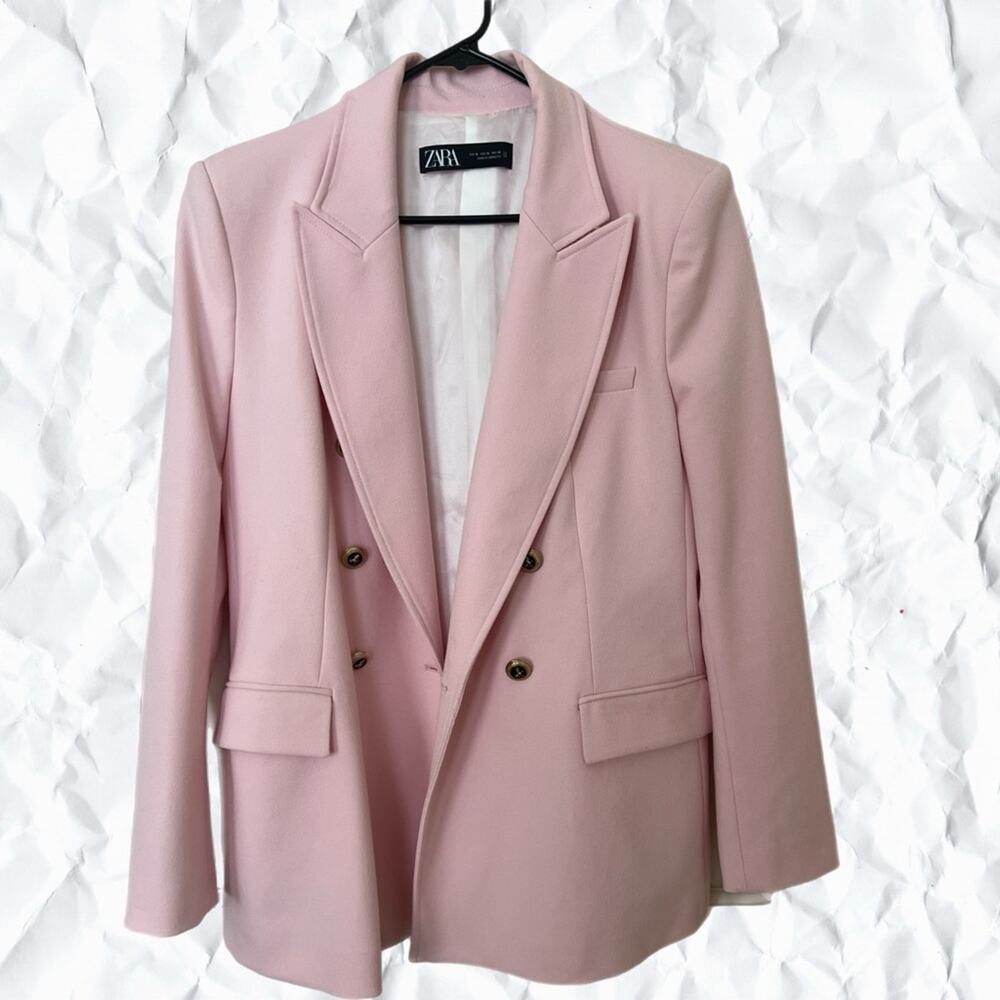 Zara light pink tailored double breasted blazer - XL 7608/548 - Picture 5 of 7